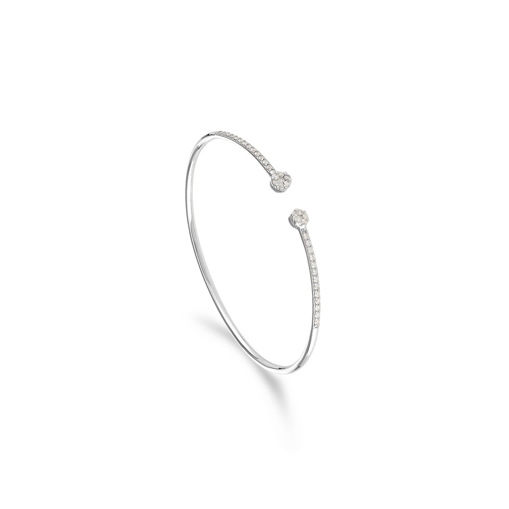 Small Twin Round Diamond Cuff