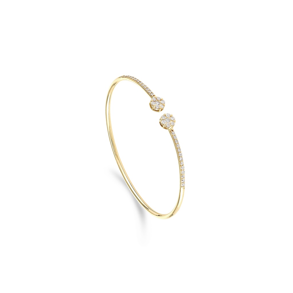 Twin Round Diamond Cuff