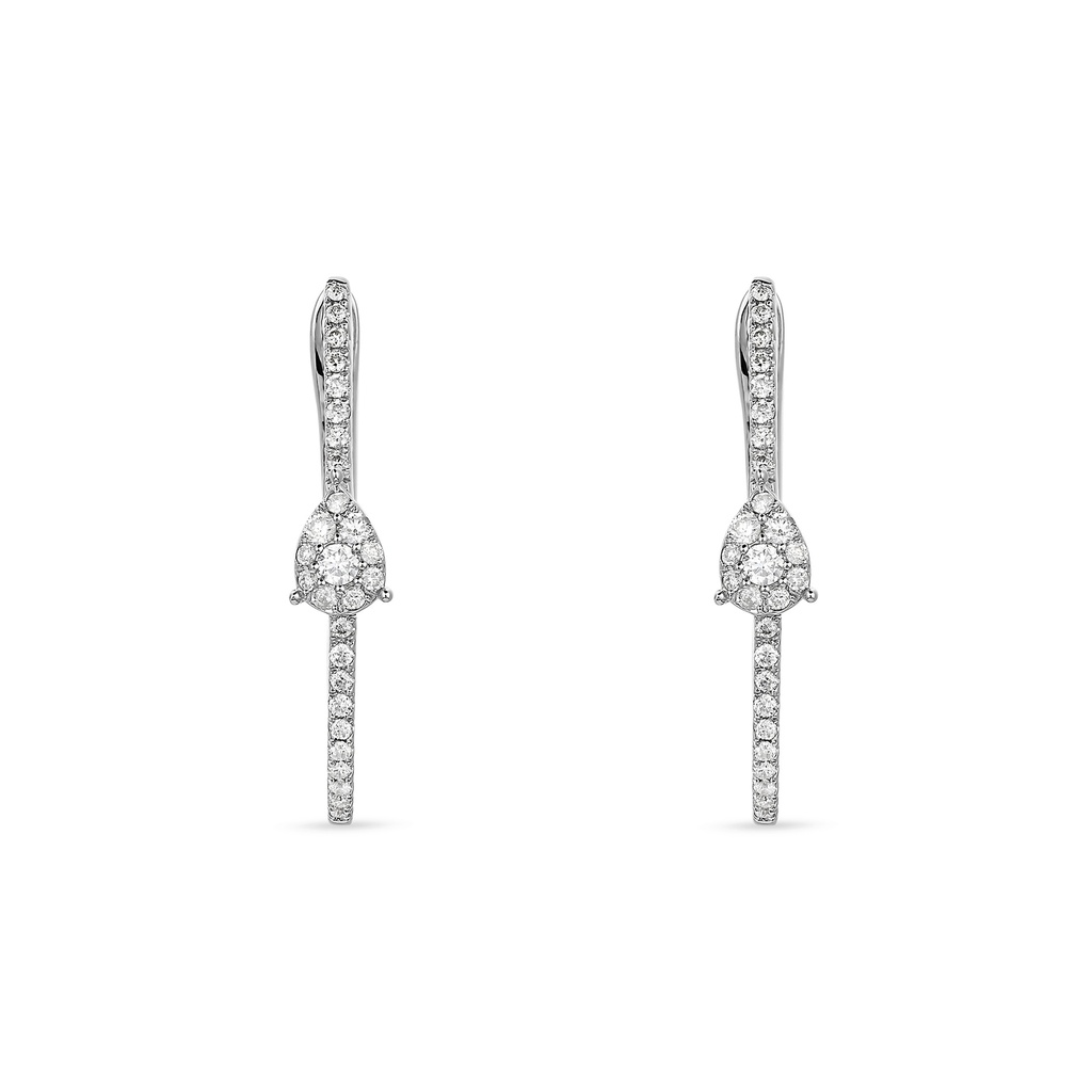Pavé Hoop Earrings with Central Accent Diamond