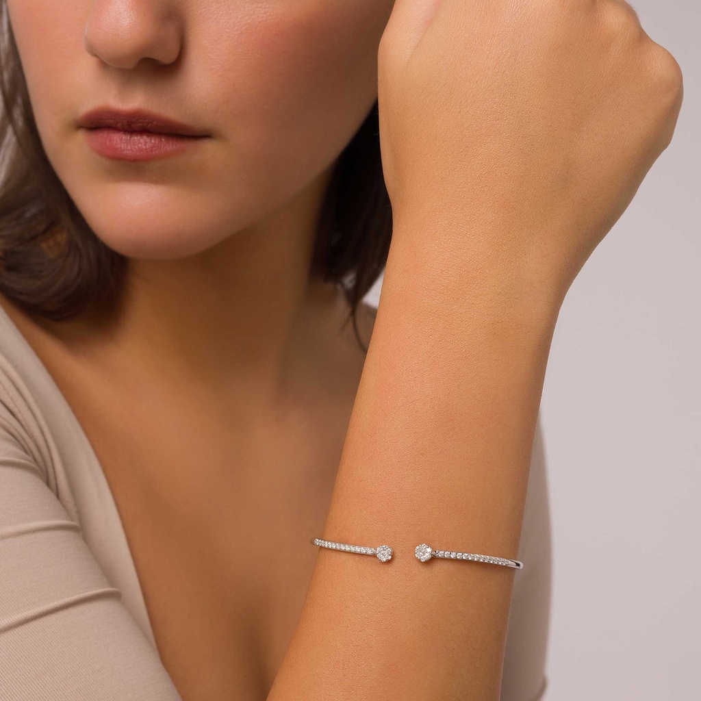 Small Twin Round Diamond Cuff