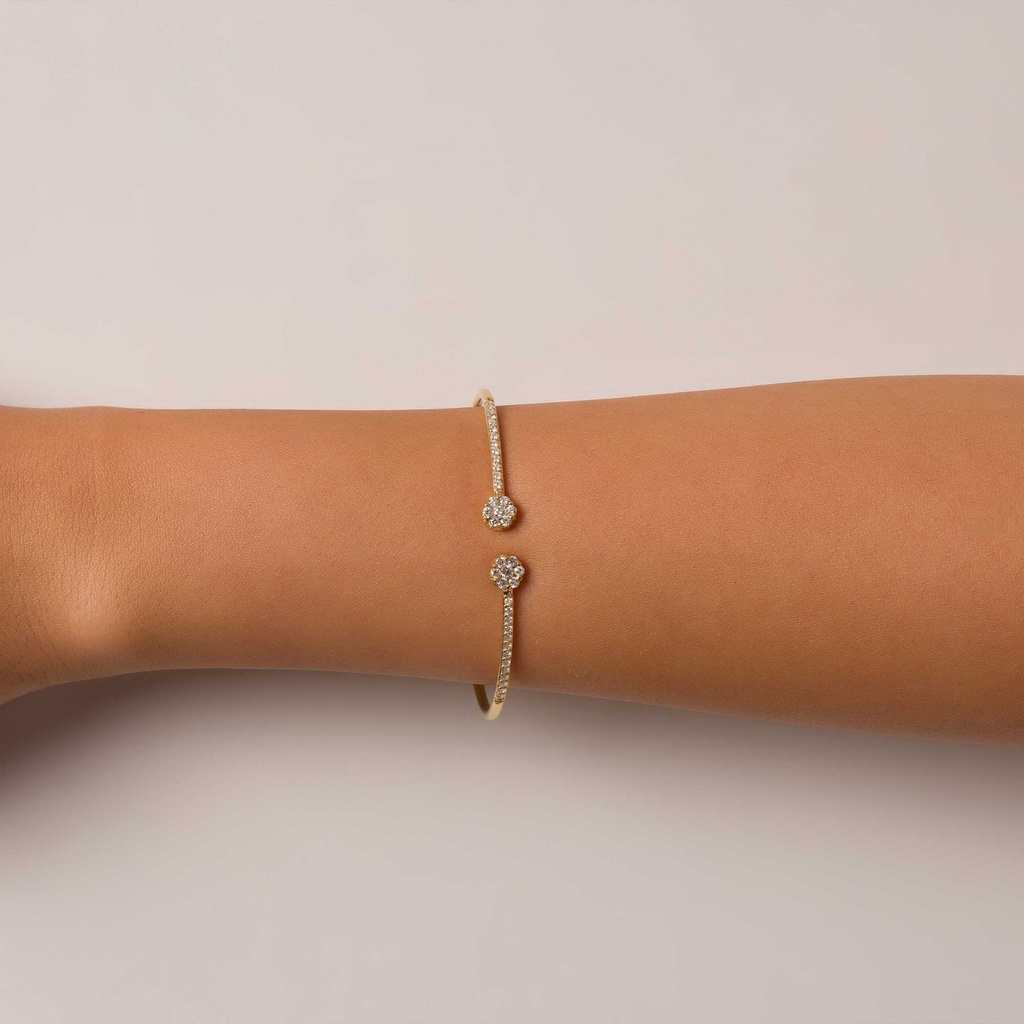 Twin Round Diamond Cuff