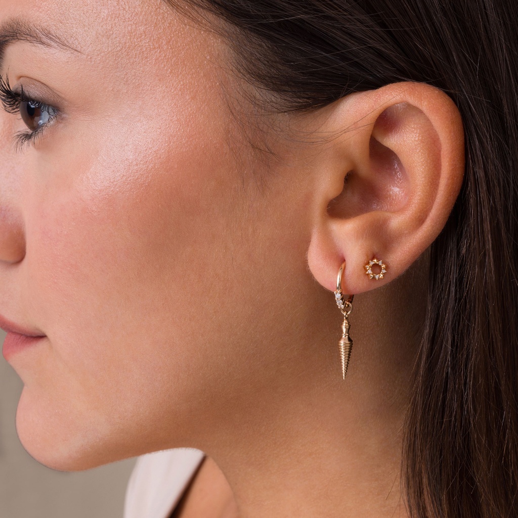 Single Spike Diamond Dangle Earring