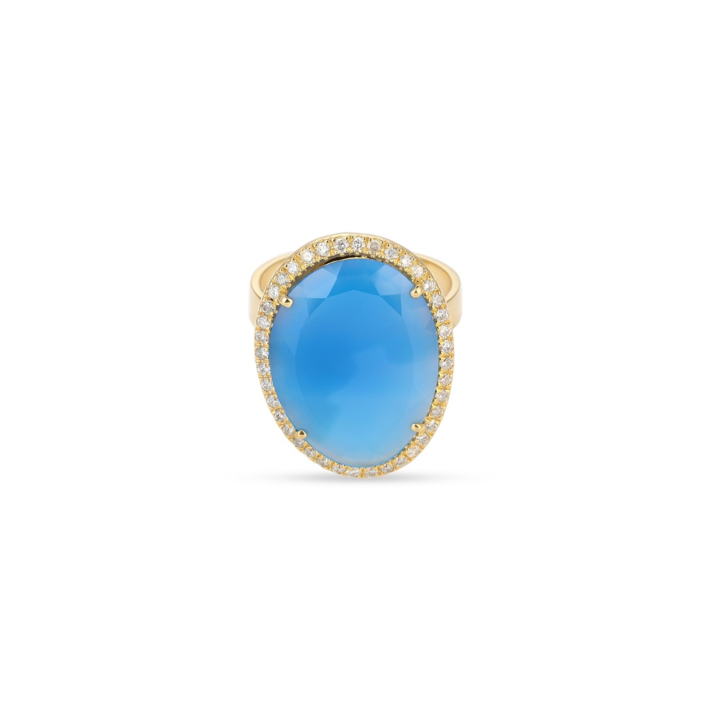 Blue Tourmaline Diamond Cocktail Ring