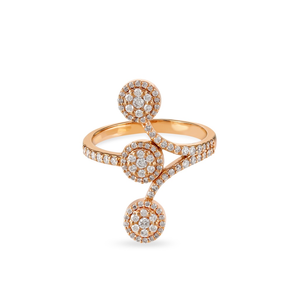 Triple Circle Diamond Fashion Ring