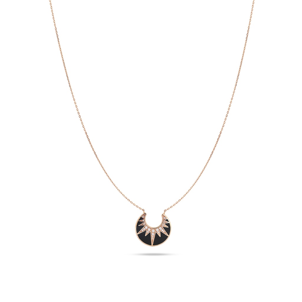 Luminous Sunburst Diamond Pendant Necklace