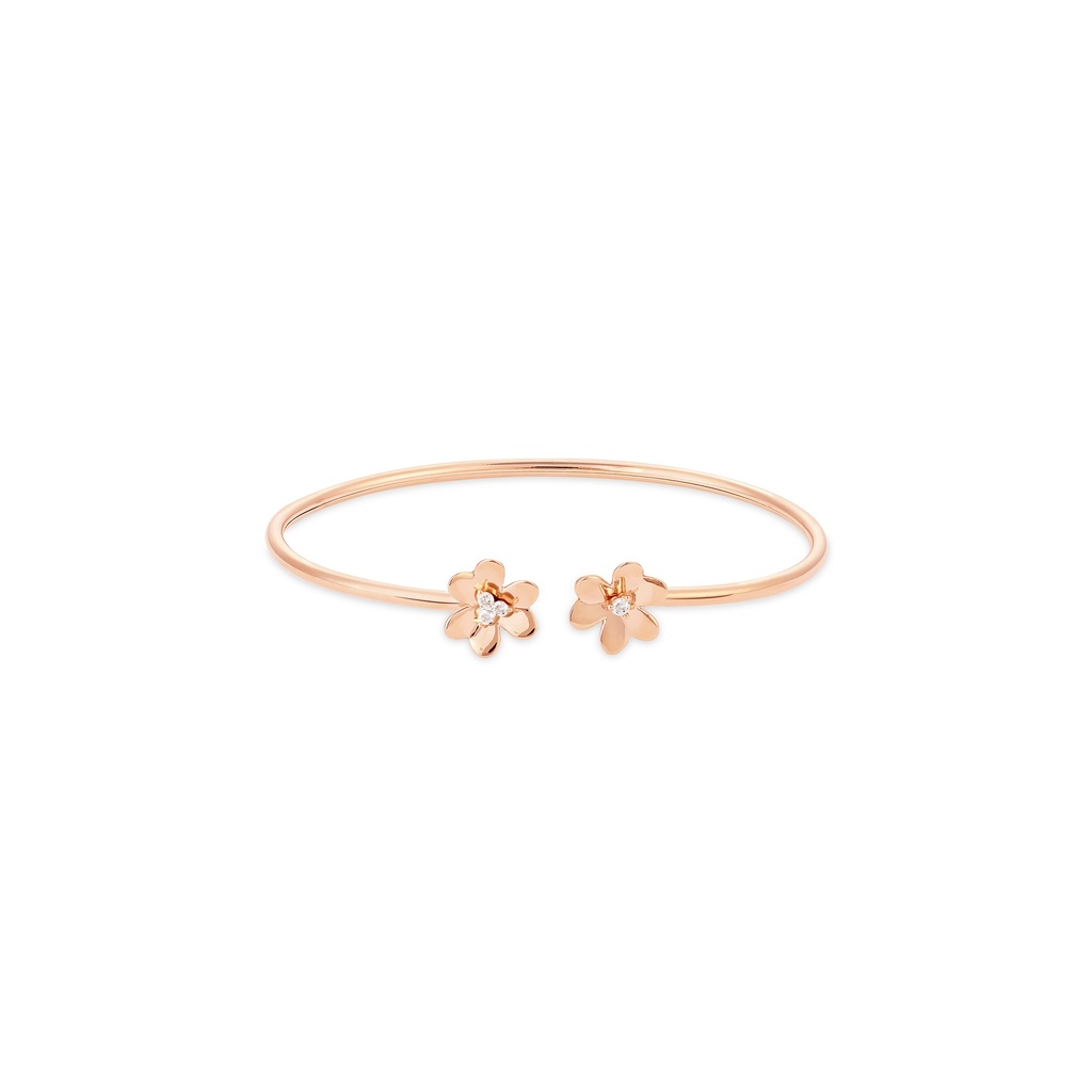Flower Diamond Open Bangle