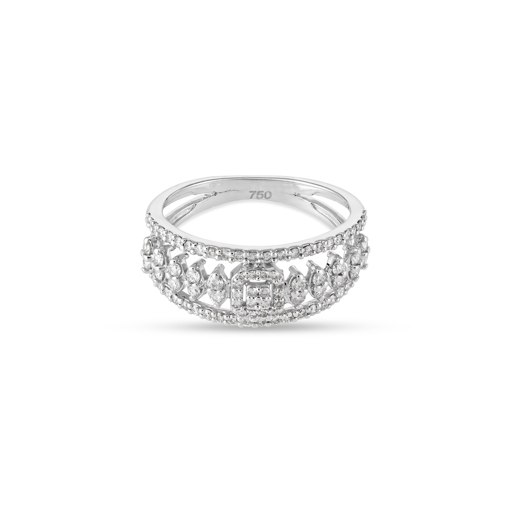 Multi Row Diamond Cluster Ring
