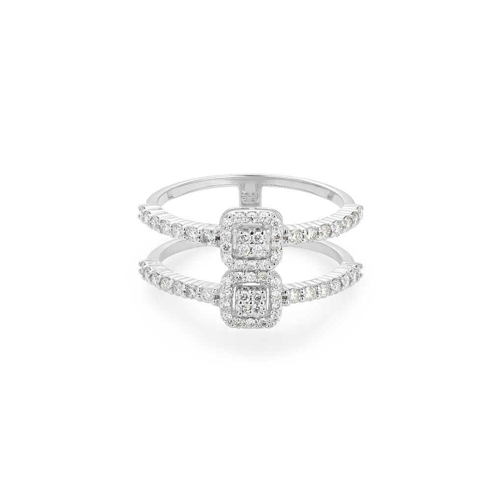Double Band Princess Cut Diamond Ring
