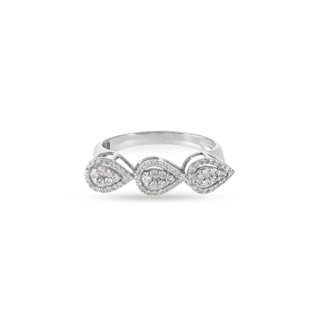 Three-Pear Diamond Cluster Ring