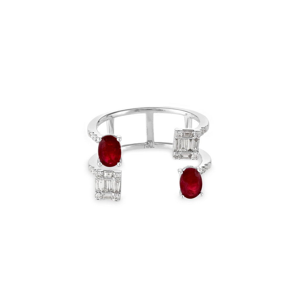 Ruby Duet Diamond Ring