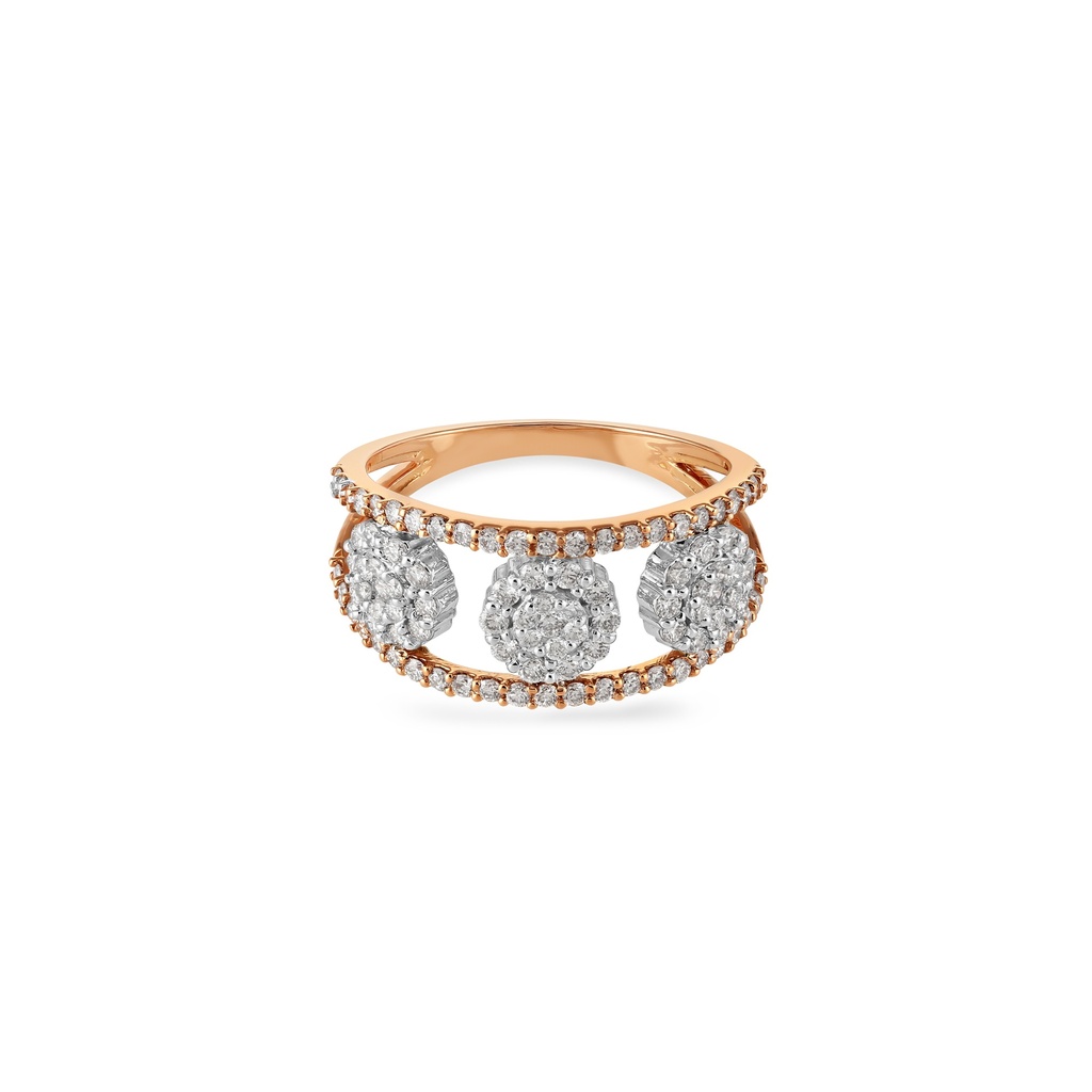 Trio Round Split Band Diamond Ring