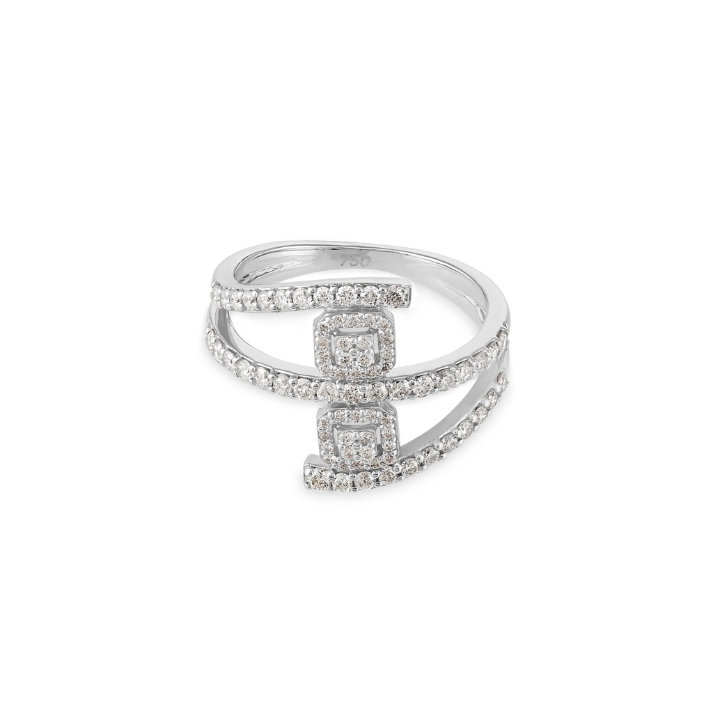Diamond Emerald-Cut Bypass Ring