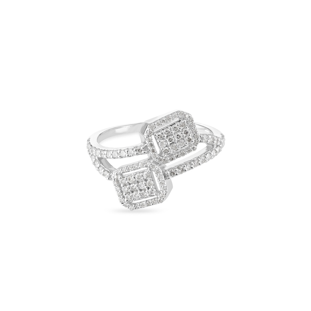 Duo Cushion Diamond Bypass Ring