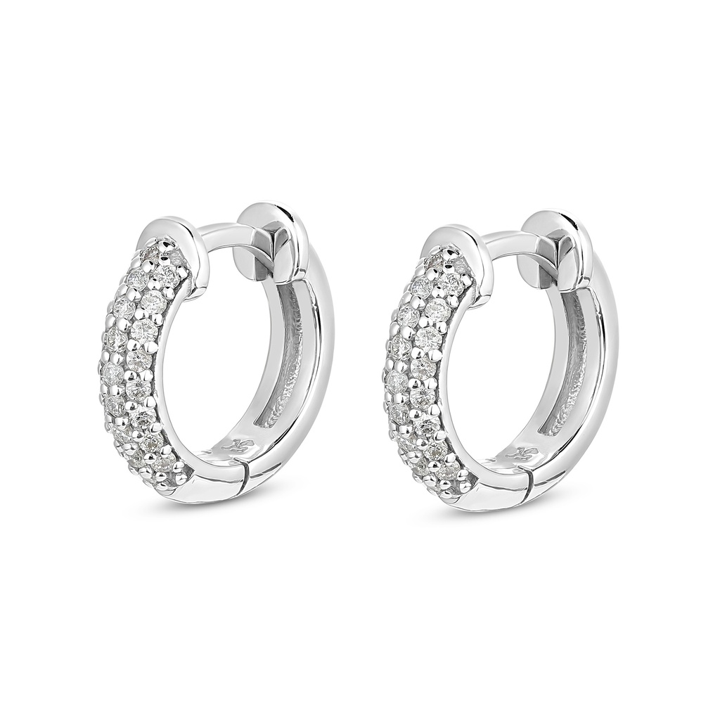 Sparkling Pave Diamond Huggie Earrings
