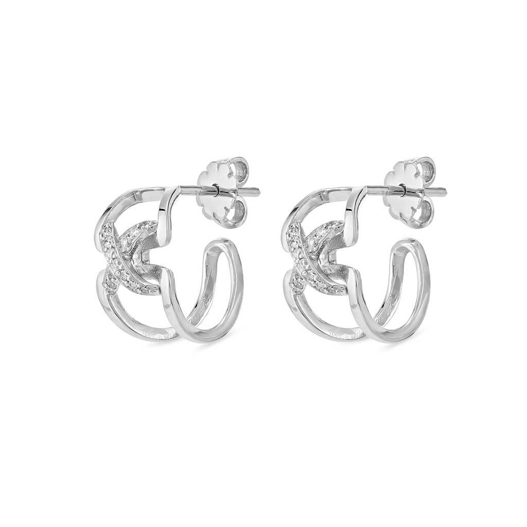 Criss Cross Diamond Earrings