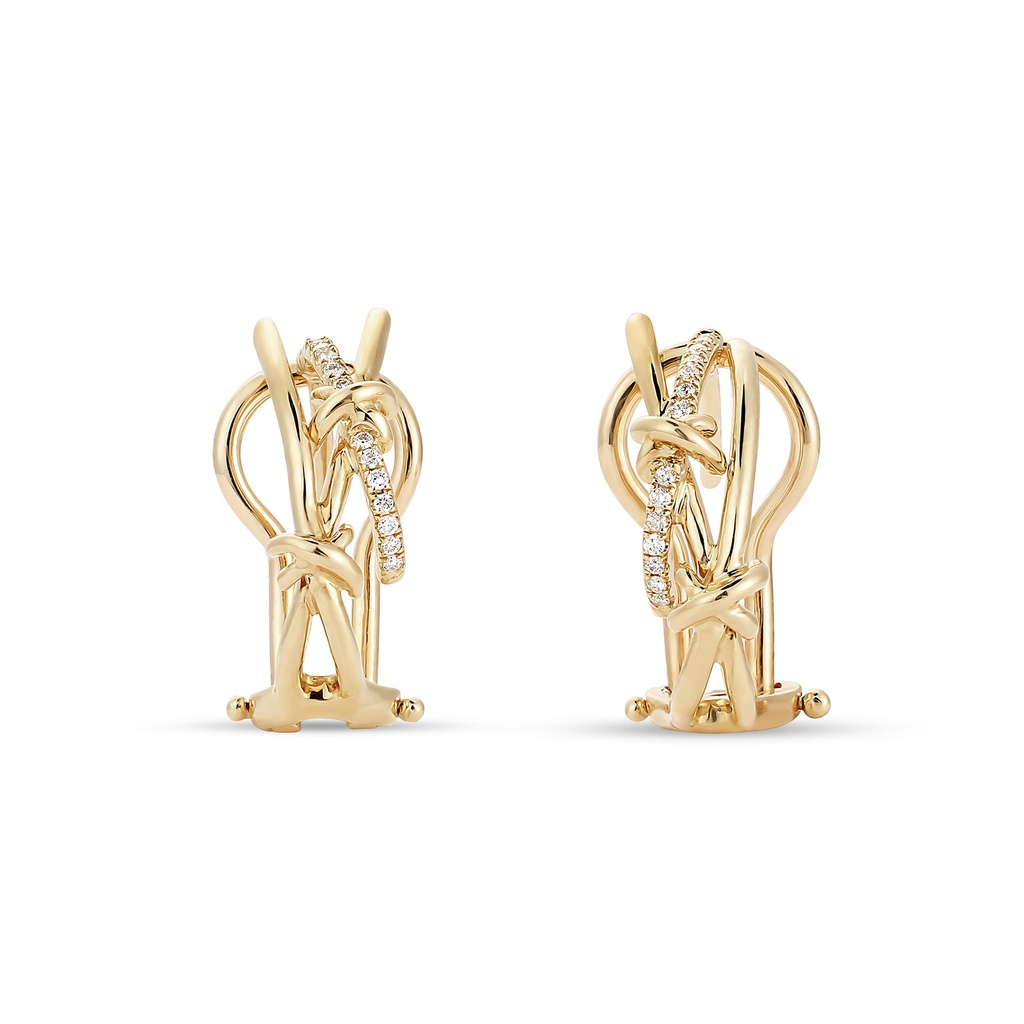 Chic Knot Diamond Huggie Earrings