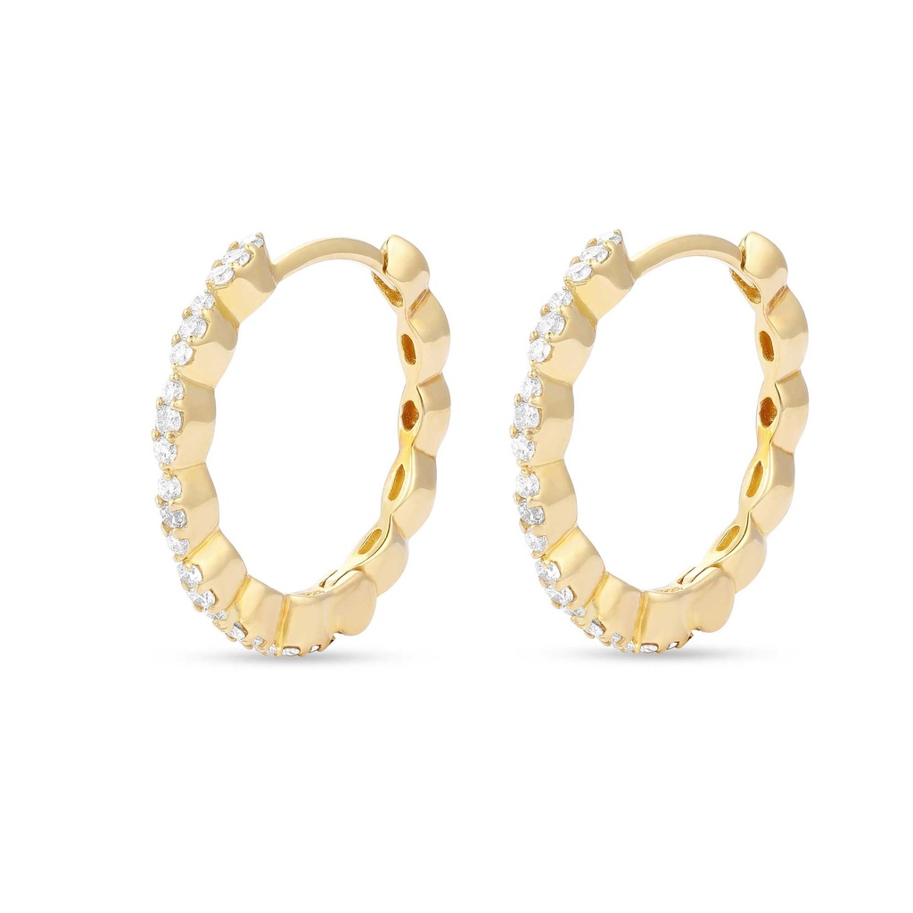 Scalloped Diamond Hoop Earrings