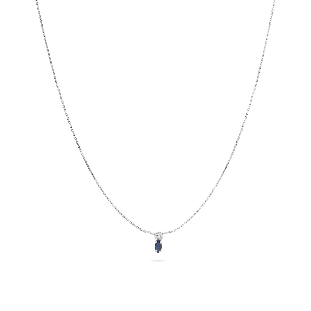 Sapphire Marquise Diamond Pendant Necklace
