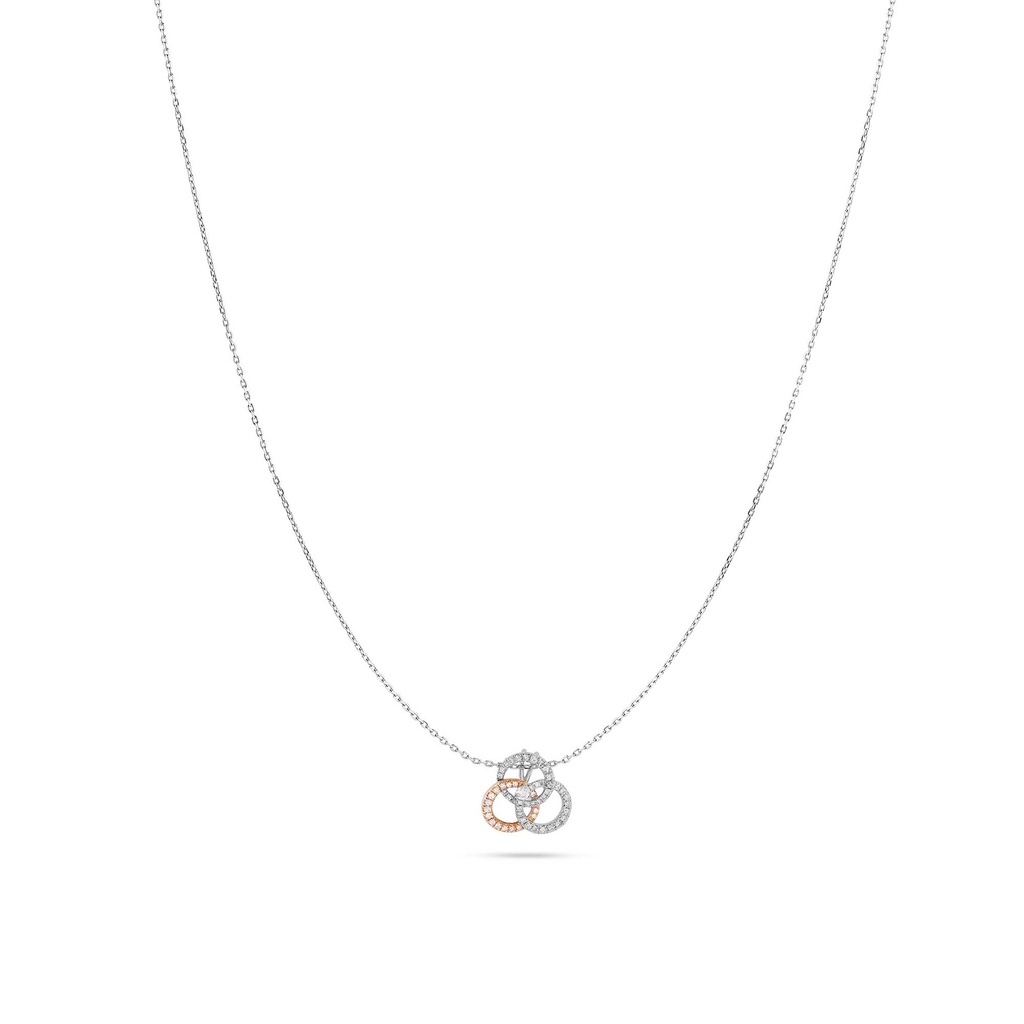 Triple Circle Diamond Pendant Necklace