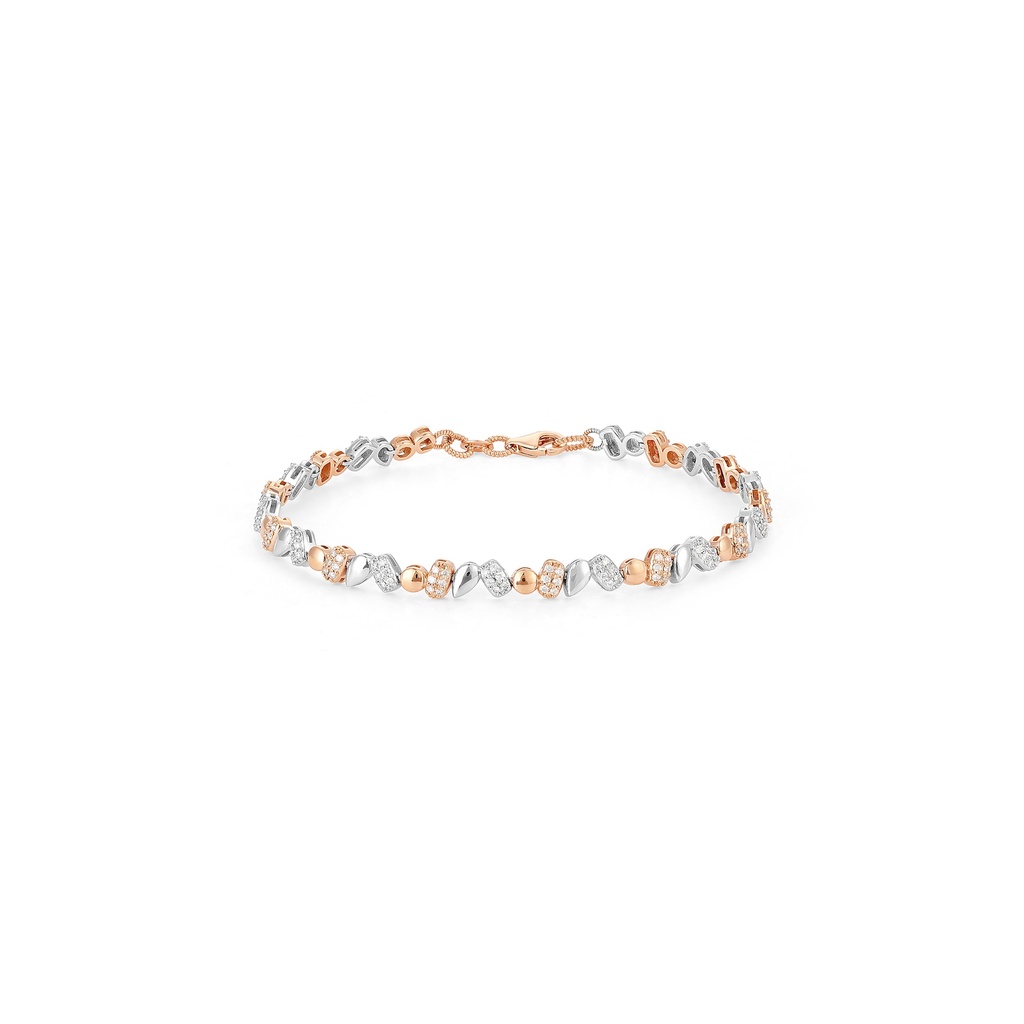 Two-Tone Multi Shape Diamond Linked Bracelet