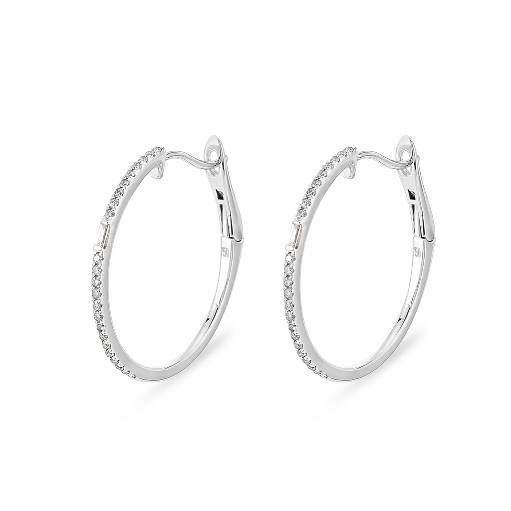 Radiant Duo Diamond Hoop Earrings