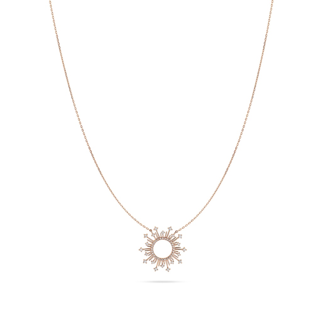 Solar Flare Diamond Pendant Necklace
