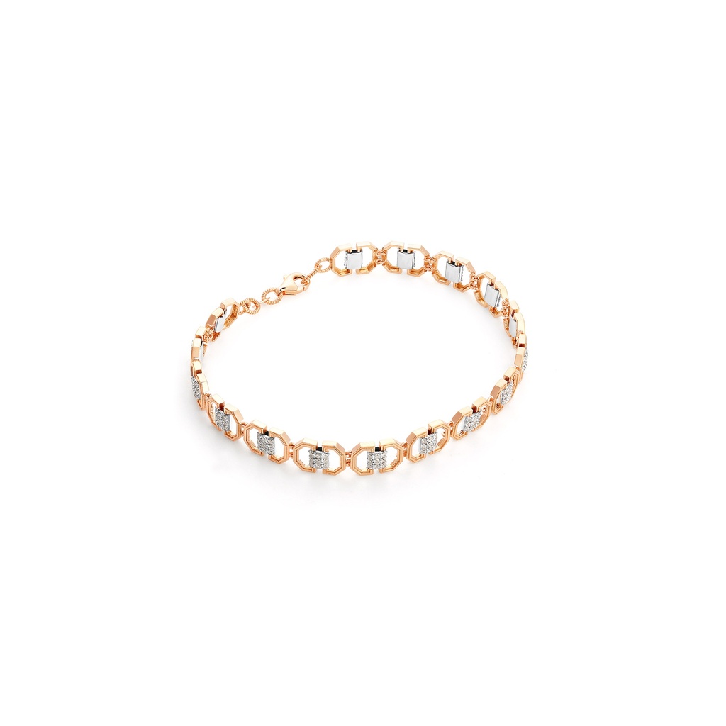 Hexagonal Diamond Linked Bracelet
