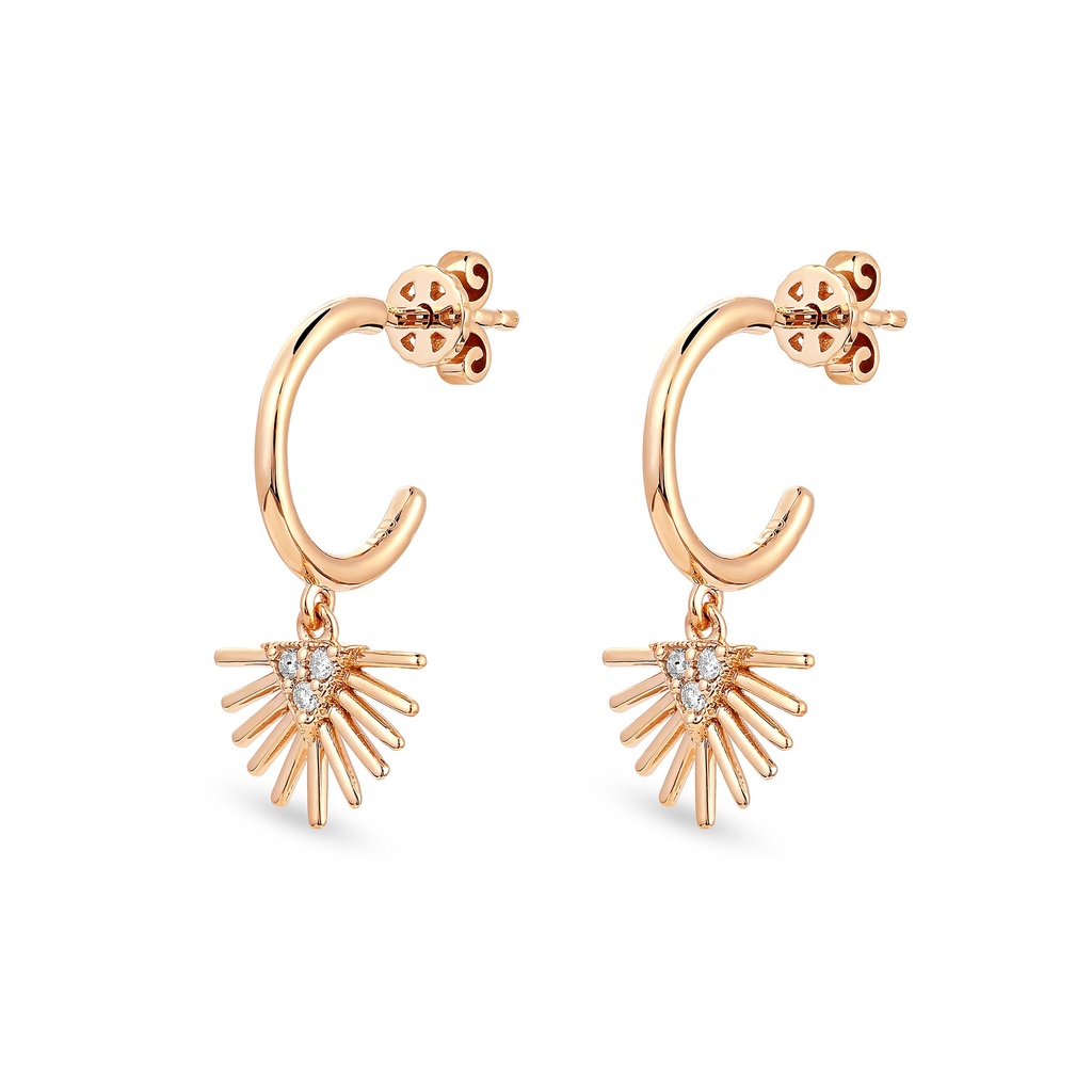 Half Starburst Diamond Dangle Earrings