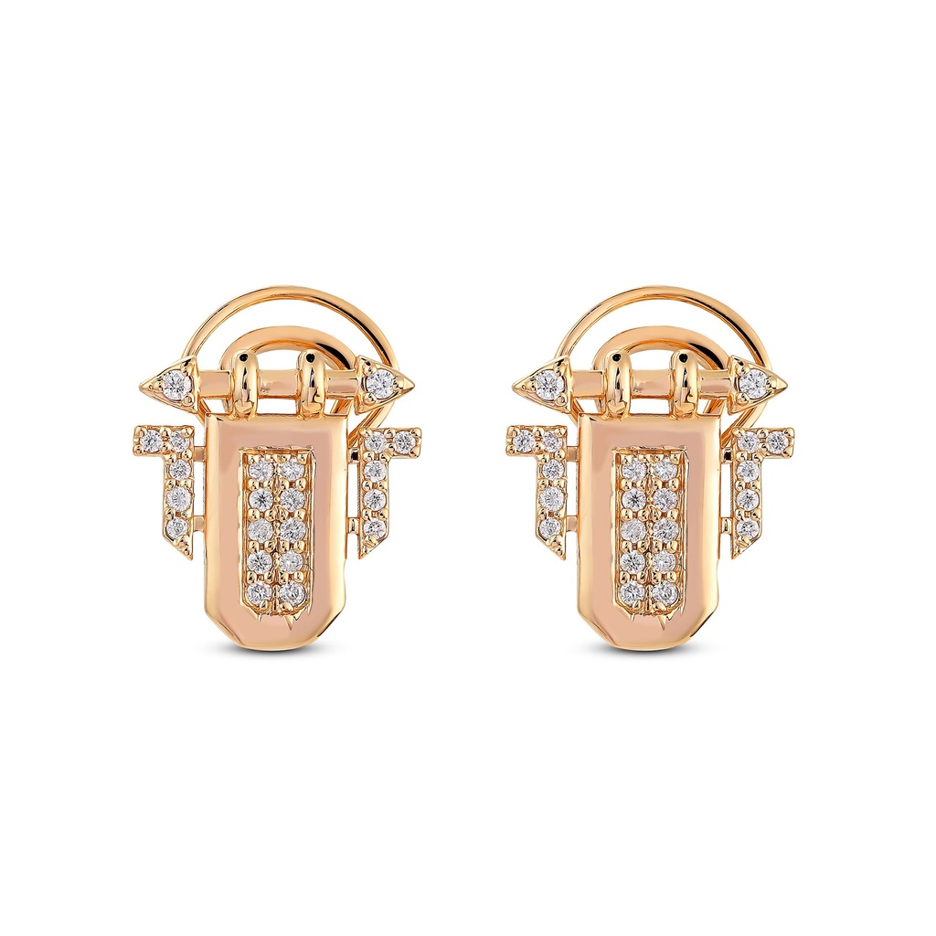 Shield Diamond Stud Earrings