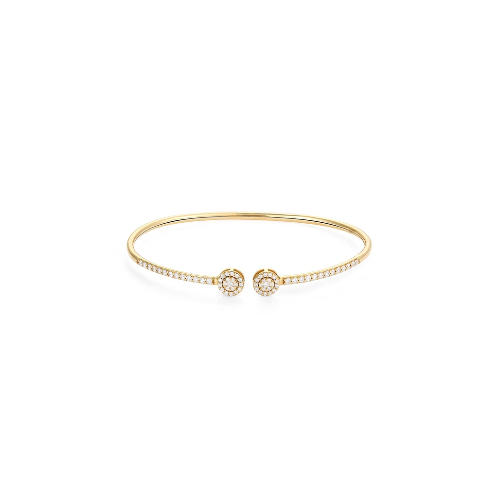 Twin Circular Diamond Open Bangle