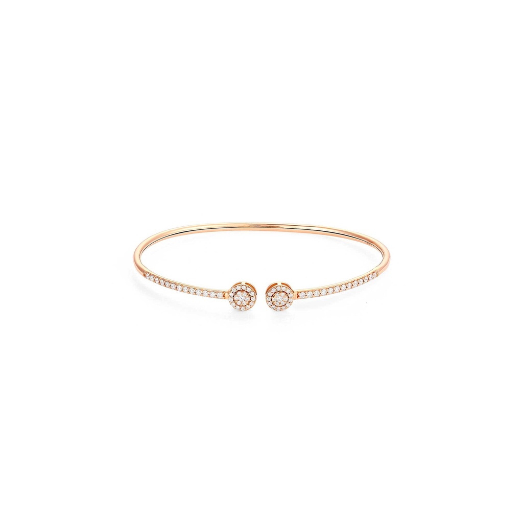 Twin Circular Diamond Open Bangle