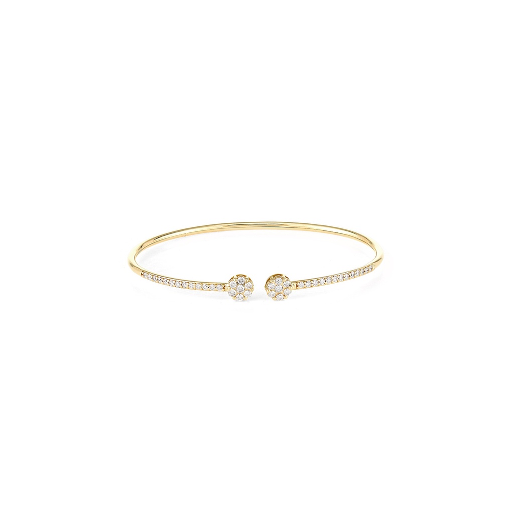 Twin Round Diamond Open Bangle