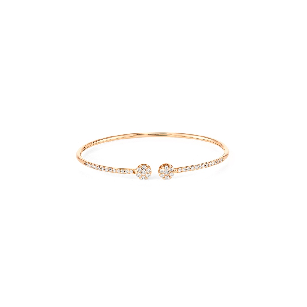 Twin Round Diamond Open Bangle