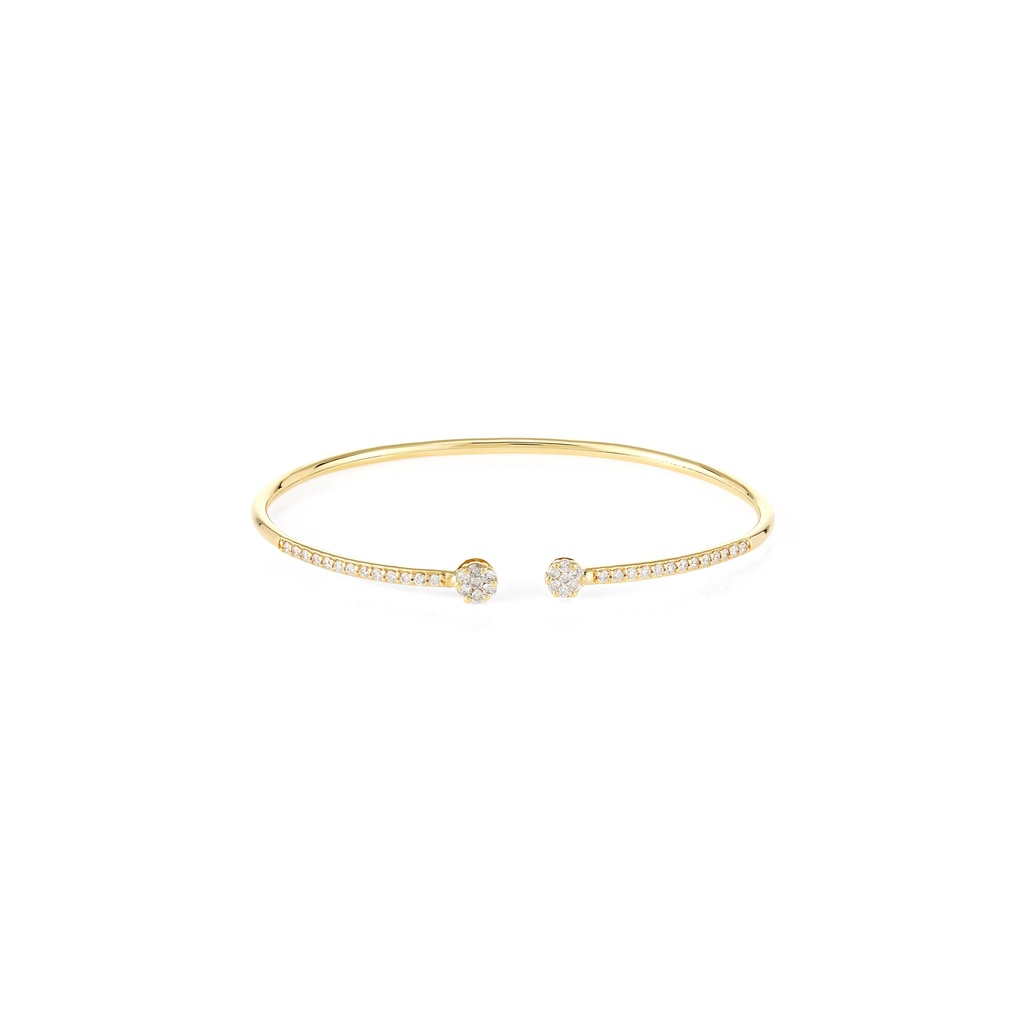 Small Twin Round Diamond Open Bangle