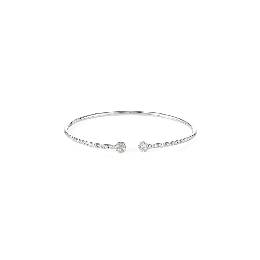 Small Twin Round Diamond Open Bangle