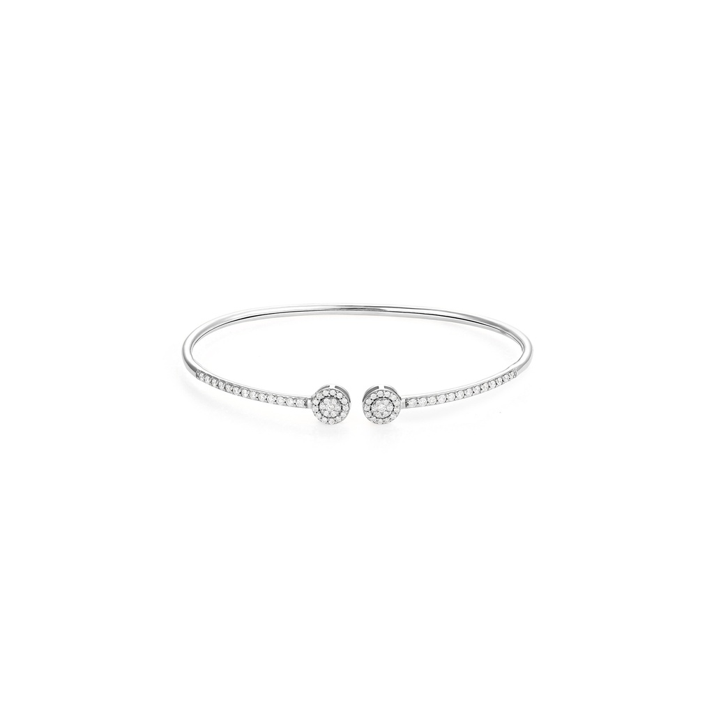 Twin Circular Diamond Open Bangle