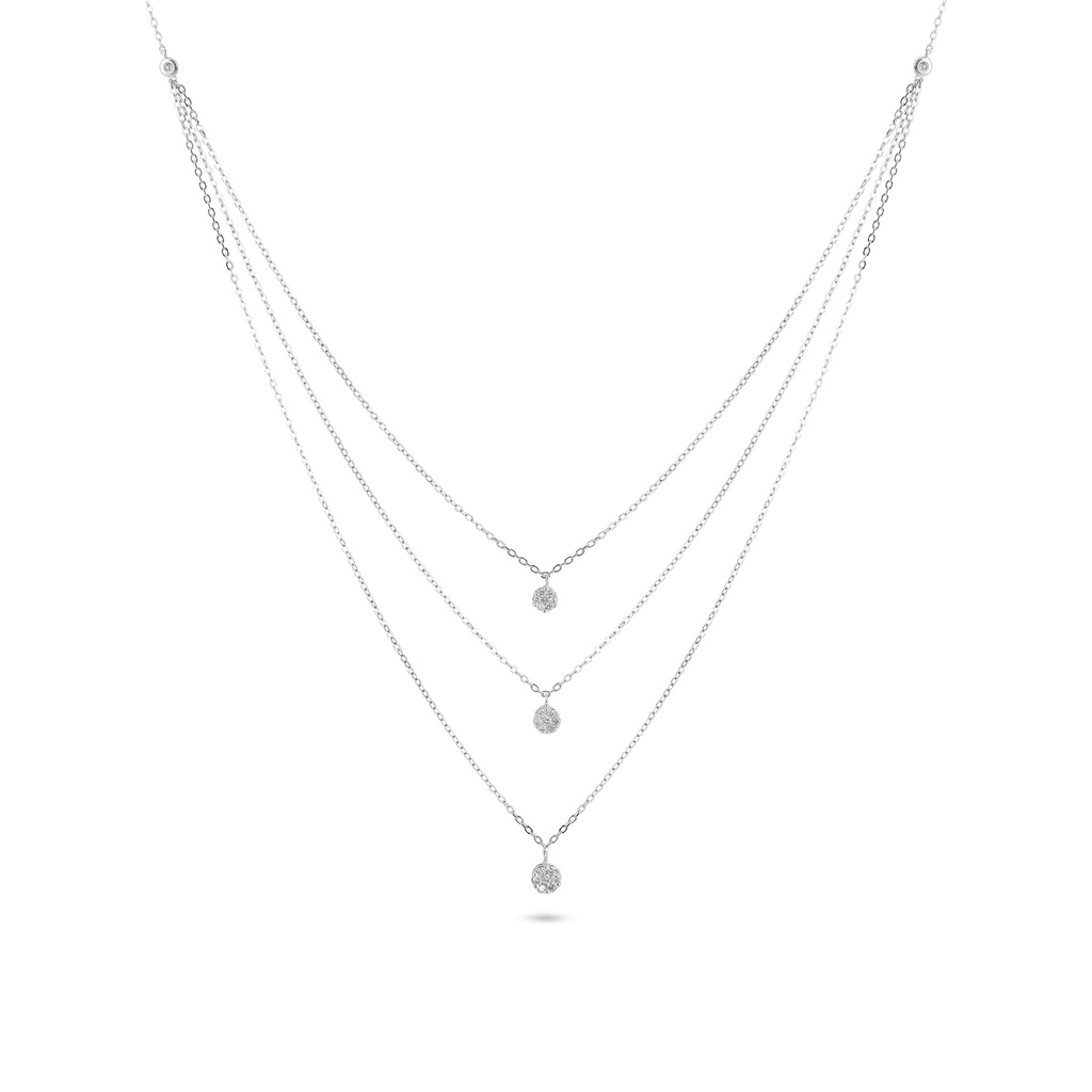 Triple layer Drop Diamond Necklace