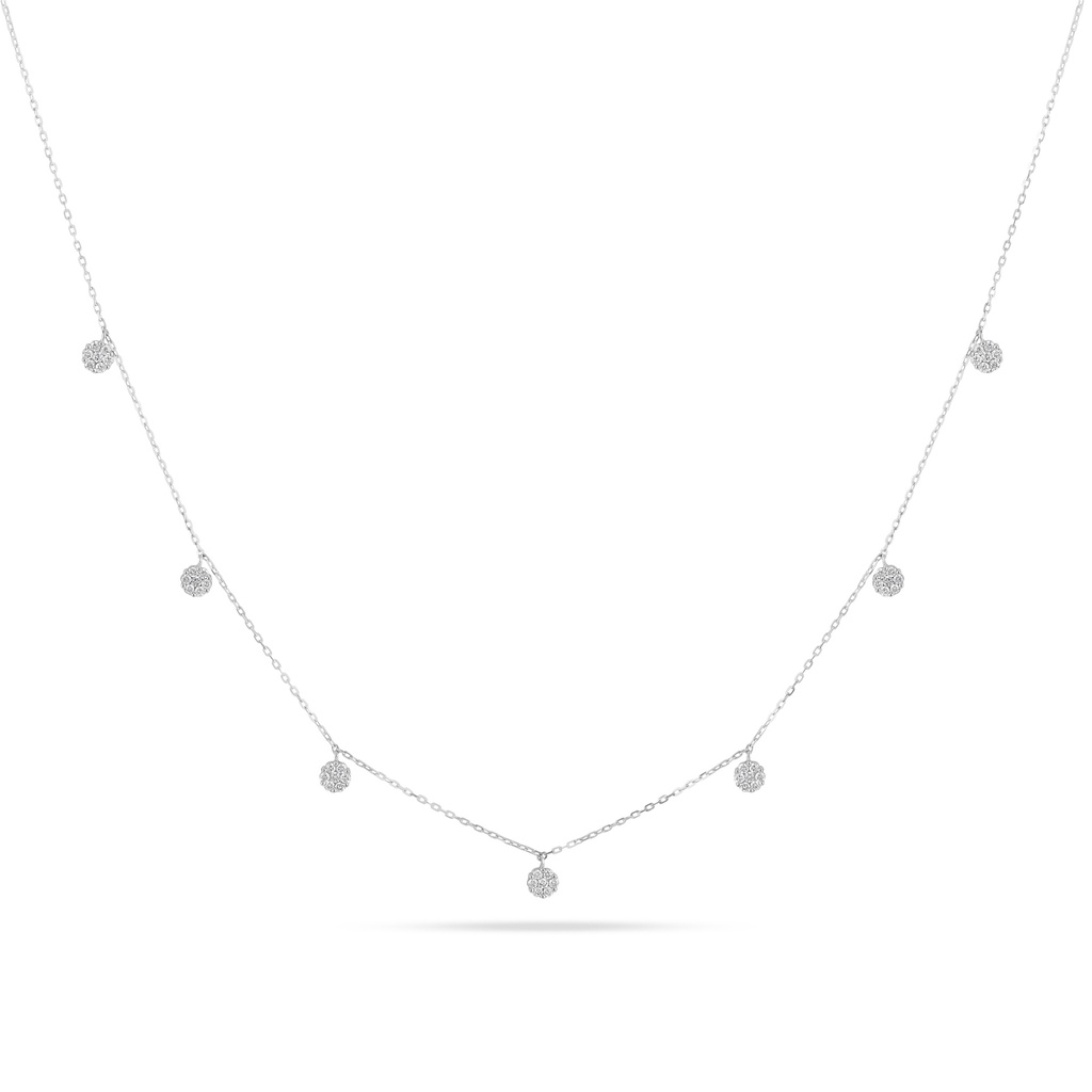 Round Cut Diamond Charm Necklace 