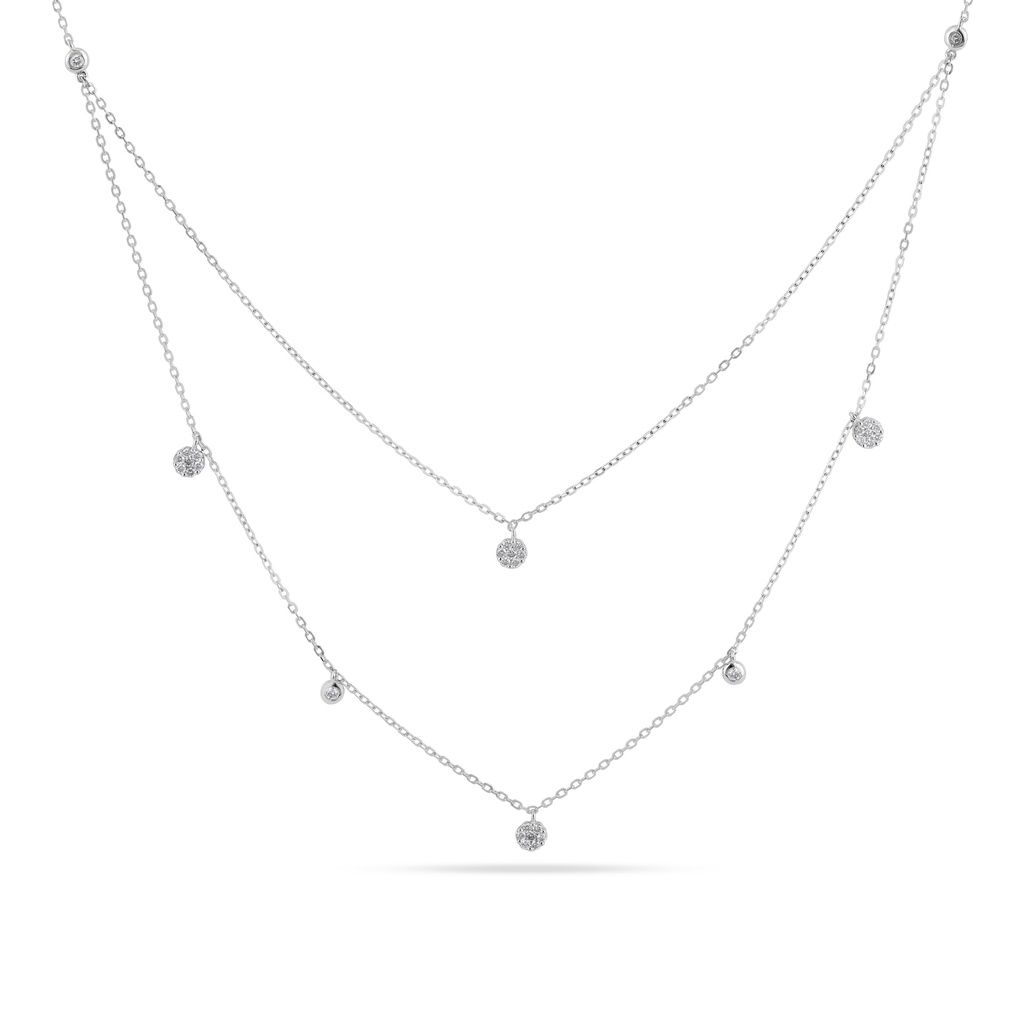 Double Layer Mini Drop Diamond Necklace