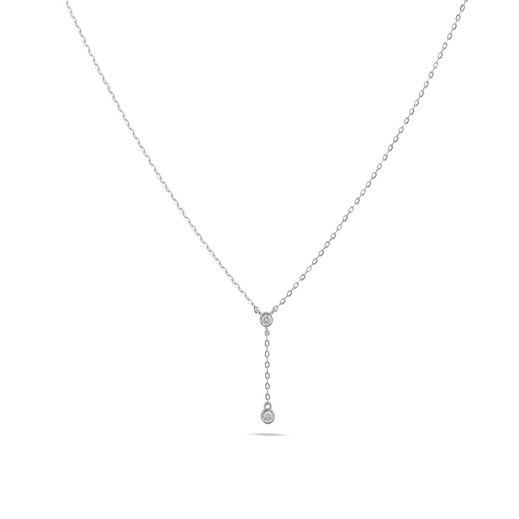 Twin Stone Diamond Lariat Necklace